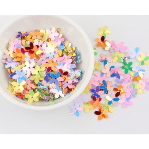 1cm Paillettes Flower Shape Sequins Gold Glitter Paillette Sewing Sequin With a Middle Small Hole For Home Use DIY Material 10g