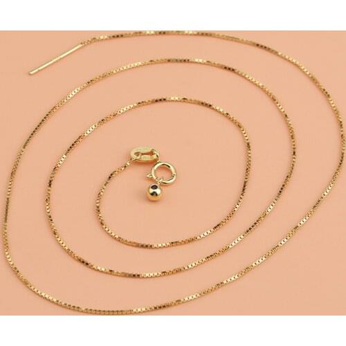 S925 sterling silver simple clavicle necklace, silicone bead box chain, beadable universal chain, beaded chain