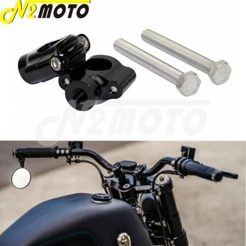 25mm Black Aluminum 1 Inch Handlebar Riser Universal For Harley Davidson Chopper Bobber Cafe Racer Bar Mount Handle Clamp