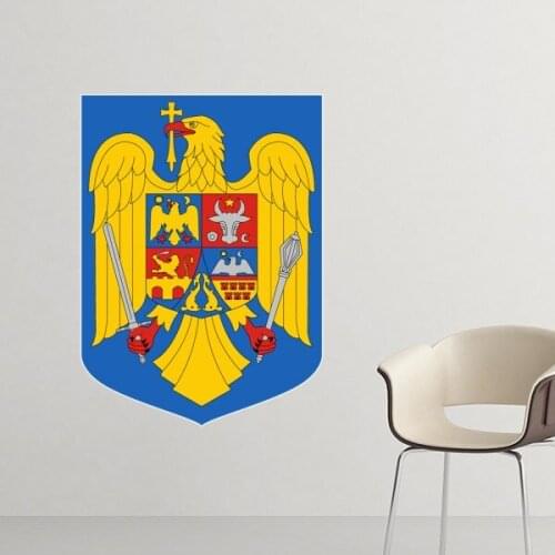 Romania National Emblem Country Symbol Mark Pattern Removable Wall Sticker Art Decals Mural DIY Wallpaper for Room Decal