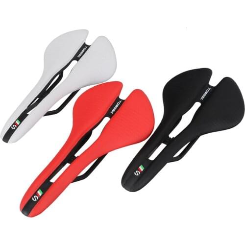 1pc Hollow Breathable Design Road Bike Saddle EVA Microfiber Leather Comfortable Saddle Bicycle Ultra Light Mountain Bike Saddle