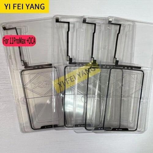10pcs All ios Pass No Welding Touch Screen + OCA Digitizer Front Glass Lens Outer Panel Flex For Apple Iphone 11 Pro Max 11PRO
