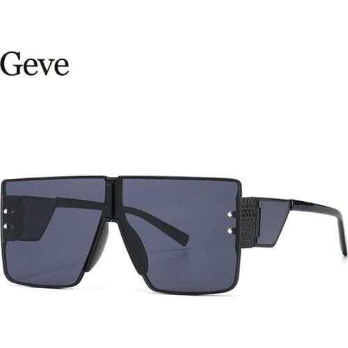 Oversized Fashion Men Sunglasses Gradient Luxury Square Brand Design Big Sun Glasses For Women Travel Shades Eyewear UV400