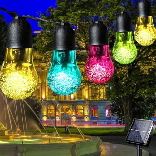 Solar String Lights Outdoor, 30 LEDs Waterproof Solar Bubble Globe Lights 28ft 8 Mode String Fairy Lights Crystal Ball Lighting