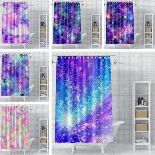 Universe Nebula Waterproof Shower Curtain Psychedelic Starry Space Mouldproof High Quality Polyester Curtain Bathroom Decor