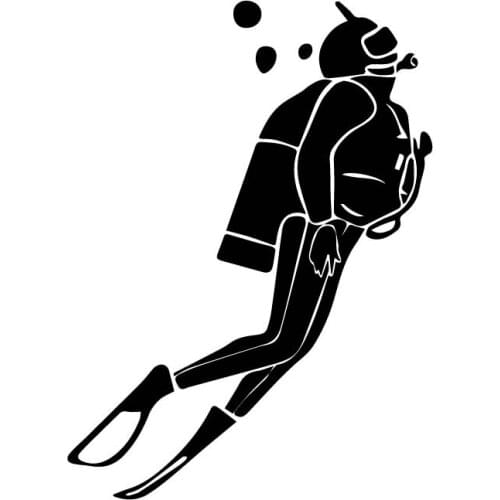 Diving Deep Sea Adventure Pattern Car Sticker Car Window Decoration Fashion Pvc Waterproof Decal Black/white, 16cm*12cm