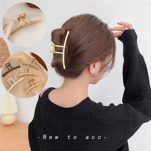 2021 New Women Simple Metal Hair Claw Vintage Hair Clips Large Shark Clip Headband Hairpin Fashion Hair Accessories