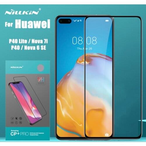 For Huawei P40 Lite Glass Nillkin CP+ 2.5D Screen Protector Full Glue Tempered Glass For Huawei Nova 7i Nova 6 Se