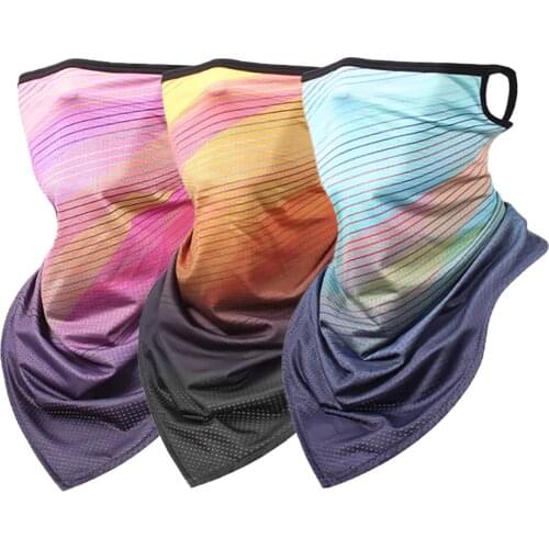 1PCS Cycling Hanging Ear Triangle Scarf Face Scarves Outdoor Sports Ice Silk Bandana Breathable Scarf Riding Fishing Headwear