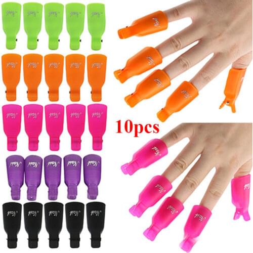10PCS Nail Soak Off Cap UV Gel Remover Nail Polish Cleaner Makeup Nail Wraps Degreaser Nail Art Tips for Fingers Manicure Tools