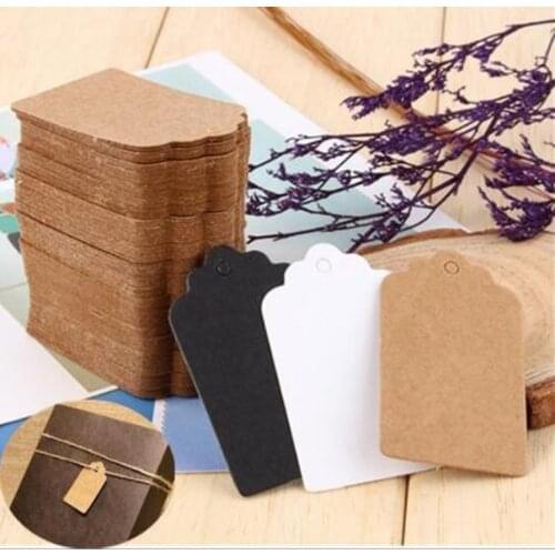 100Pcs Kraft Paper Vintage Wedding Favour&Party Gift Tags Label DIY Blank Hang Gift Tags