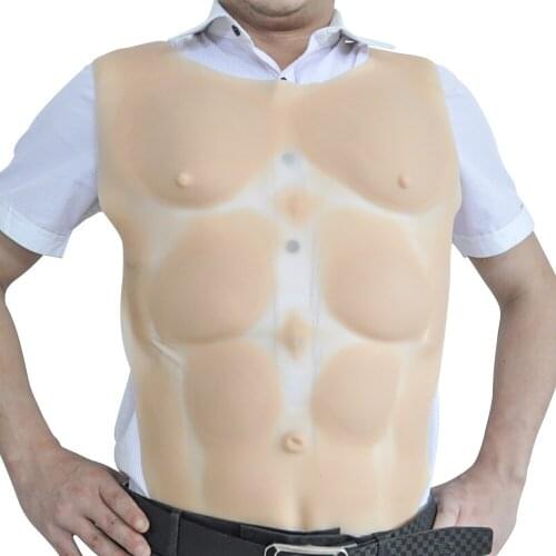 1800g Hunk Chest Muscle Man Silicone Fake Chest Muscle Pecloralis Muscle Cosplay Mens Silicone Chest Muscle for Boxing Training
