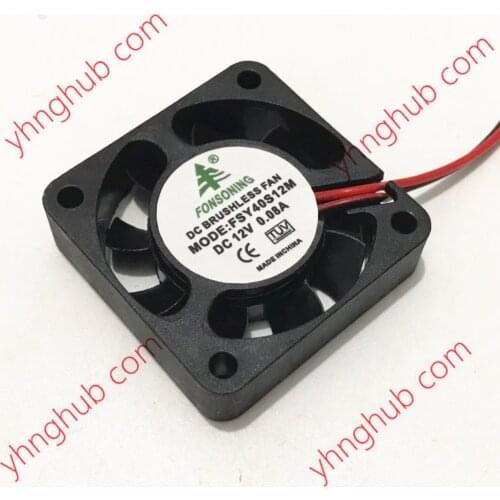 FONSONING FSY40S12M DC 12V 0.08A 40x40x10mm 2-Wire Server Cooling Fan
