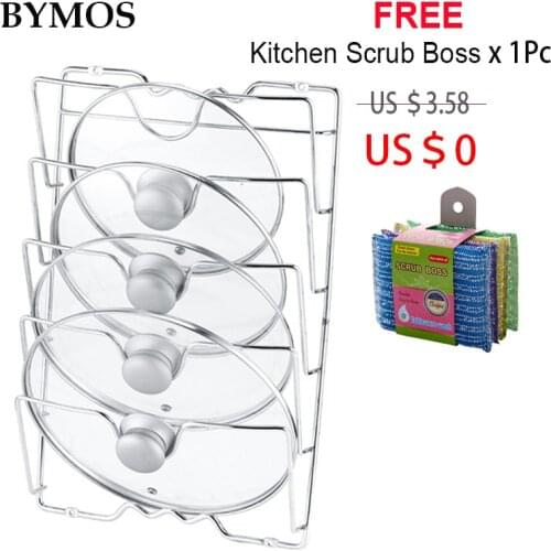 5 Layer Pot Lid Storage Rack Pot Covers Holding Drying Pan Lid Holder Cabinet Pantry Storage Organizer For Kitchen Anti-Fall