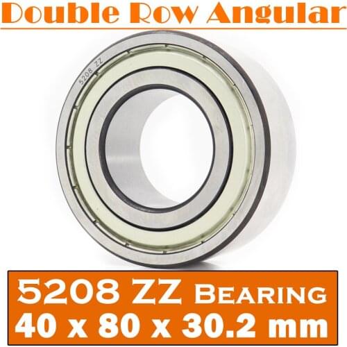 5208 ZZ Bearing 40 x 80 x 30.2 mm ( 1 PC ) Axial Double Row Angular Contact 5208ZZ 3208 ZZ 3056208 Ball Bearings