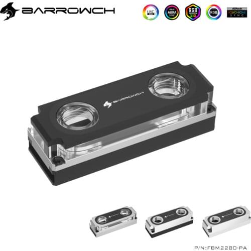 BARROWCH Hard Disk Copper Water Block 2280,22110PCIE SATA M.2 M2 Hard Drive Cooler Silver ,Black FBM2280-PA