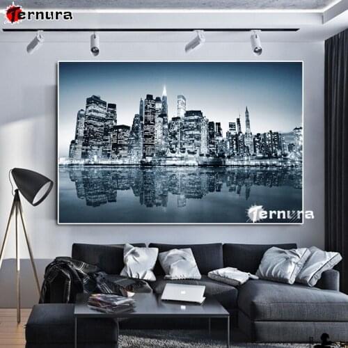 Diy Diamond Painting Embroidery Full Drill Square Drill city building Rhinestone Cross stitch Mosaic landscape decor Art large