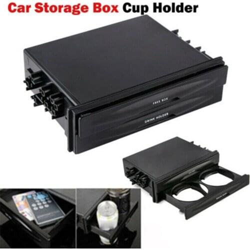 Auto Car Cup Holder Plastic Double Layer Din Radio Pocket Kit Drink Universal Cup Holder Storage Box Car Accessories Mounts