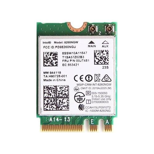 Wireless Adapter Card for IBM Lenovo Dual Band For Intel AC 8260 8260NGW NGFF M.2 802.11ac 867Mbps WIFI Bluetooth 4.2 00JT481