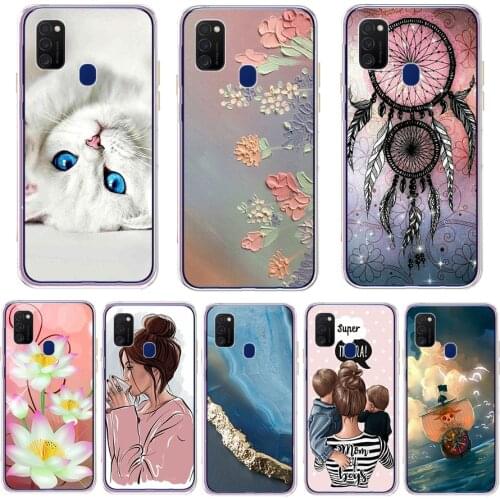 For Samsung M21 Case 6.4 inch Silicone Soft Back Cover For Samsung Galaxy M21 Case Cartoon TPU Coque for Samsung M 21 Bumper