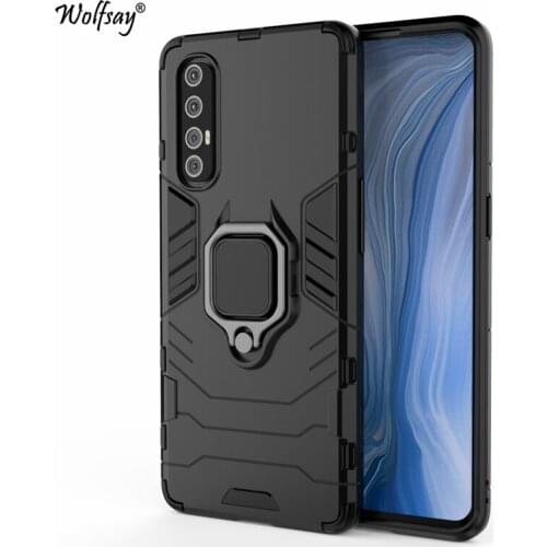 Wolfsay for OPPO Reno3 Pro Case, Reno3 Pro Car Holder Armor Cases Hard PC & Soft Silicone Cover for OPPO Reno3 Pro With Magnet