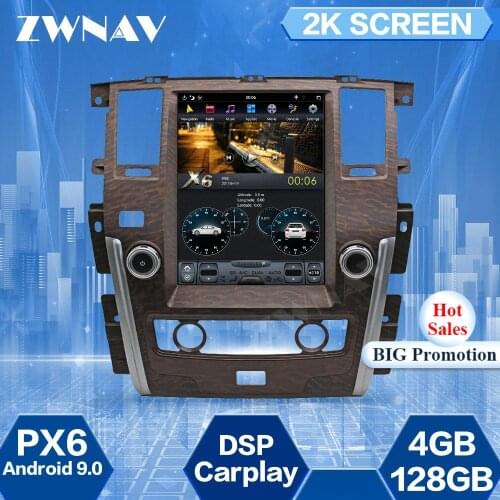 4+128G Tesla Screen For NISSAN PATROL 2010 2011 2012 2013 2014 2015 2016 2017 2018 Android 9 Player GPS Audio Radio Stereo Unit