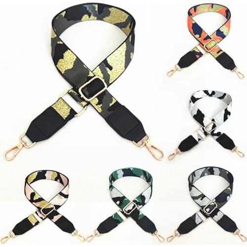 Camouflage 3.8CM Widen Bag Belt Adjustable Female Bag Strap with Leather Long Shoulder Strap Decorative Fashion Bag Accessories
