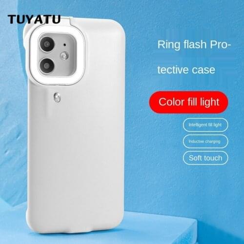 For Original iphone 12 11 pro max LED Selfie Ring Flash Light Portable Flash Camera Phone Case Cover Flashlight x xs xr 6 7 plus