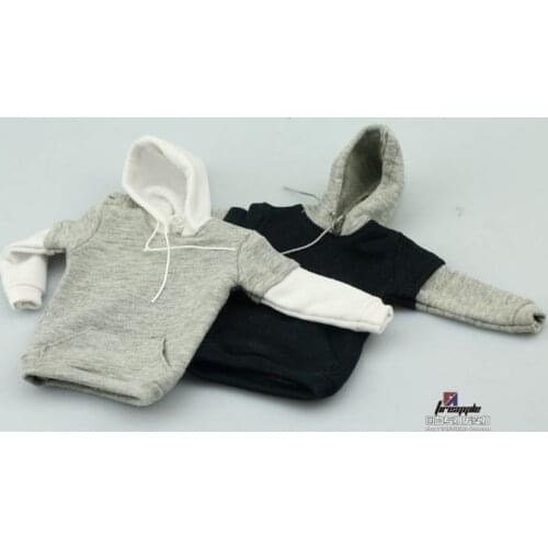 1/6 Doll Clothing Trend Soldiers Stitching Hedging Sweatshirt Black Grey 12-inch Dolls Available In Stock