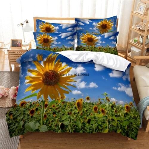 Beautiful SunFlower 3D Bedding Set Duvet Cover Set 3d Bedding Digital Printing Bed Linen Queen Size Bedding Set Fashion Design