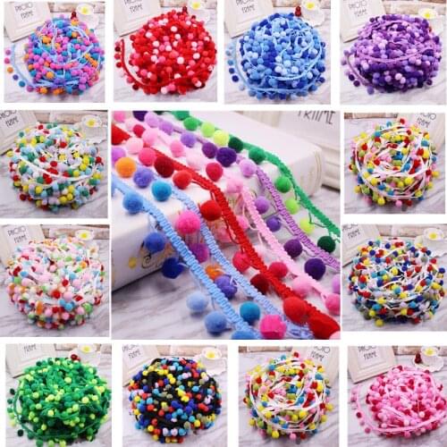 5 Yards/Lot Pompom Lace Ribbon Sewing Accessories Pom Pom Tassel Pompoms Trim Ball Fringe Embroidery DIY Apparel Fabric