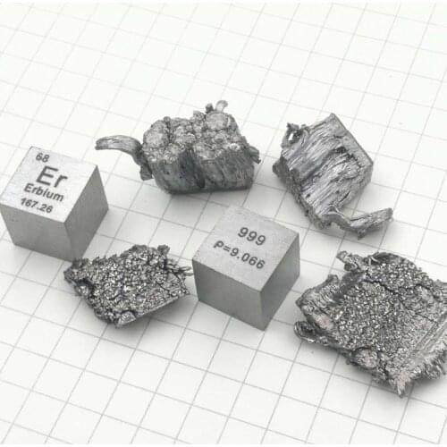 10mm Erbium Er Cubic Periodic Table Cube 99.9% Pure Erbium Cubic Metal Gift Rare Metal Erbium Element Block Sample
