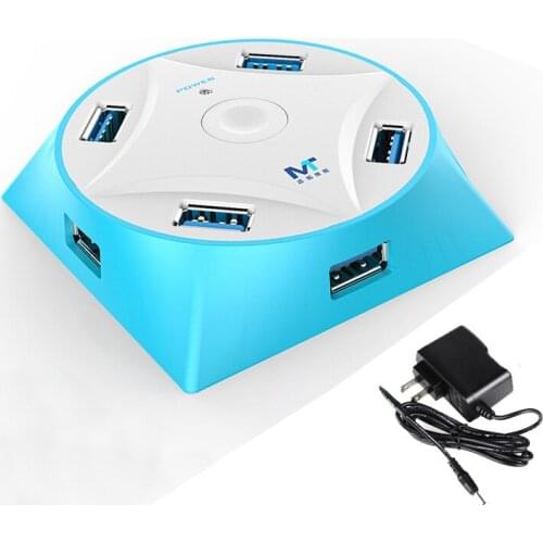 MT-VIKI 7 Port USB3.0 Hub SS Super Speed USB 3.0 Distributor with External DC Power Supply MT-317