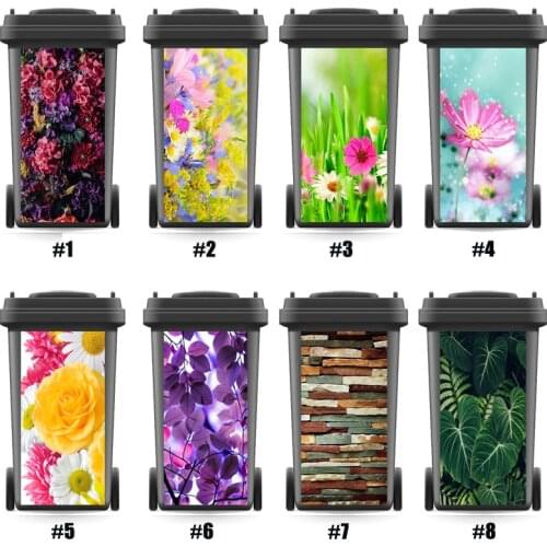Rubbish Bin Sticker Modern Flowers Photo Wallpaper mural Wall Print Decal self adhesive Gift Home Art Kitchen Accessorries