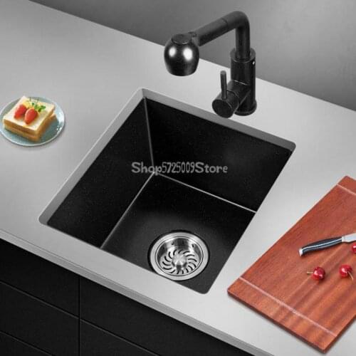 German Quartz Stone Sink Small Single-bath Granite Thickened Water Bucket Kitchen Sink Single-bath Package Sink