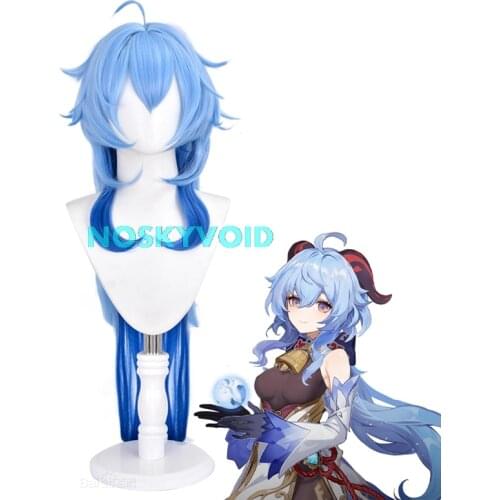 Genshin Impact Cosplay Wig Ganyu Headgear Woman Hair Costumes Ganyu Wig Game Accessories