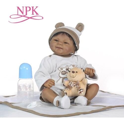 NPK lifelike boneca reborn soft silicone real silicone reborn baby dolls black bebe hot toys Christmas gift for girls