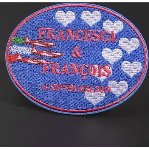 DIY clothing ironed self-adhesive cloth round love embroidery backpack jacket patch washable letter embroidery