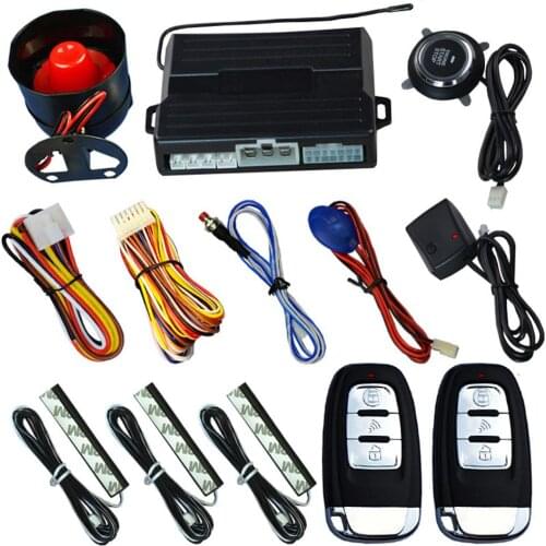 Keyless Entry System Car Start Stop Button Universal Smart Key System Car Alarm Central Door Lock with Remote Control Auto Start