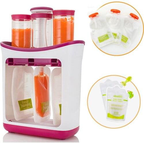 Newborn Toddler Solid Juice Maker with 10 Pouches Storage Bag Baby Food Maker Baby Feeding Containers Storage Supplies ER754