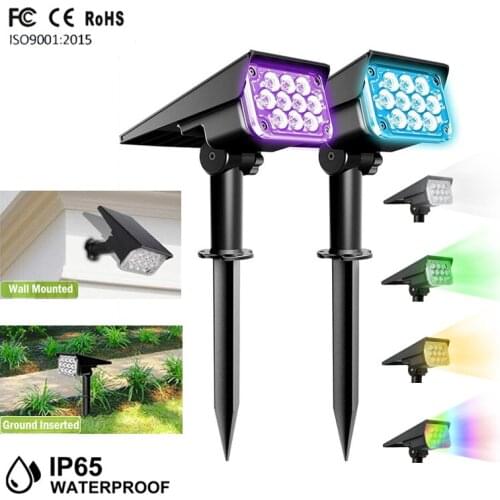 10/20LEDs Solar LED Light Outdoor IP65 Wall Mounted Lampara Yard Lawn Spotlight 3000/6000K RGB for Garden Decoration Solar Lamp