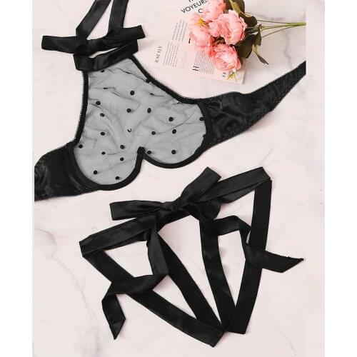 Womens Underwear Set Porn Sexy Lingerie Underwire Bra Crotchless Thong Exotic Sets Plus Size Transparent Lace Erotic Costumes