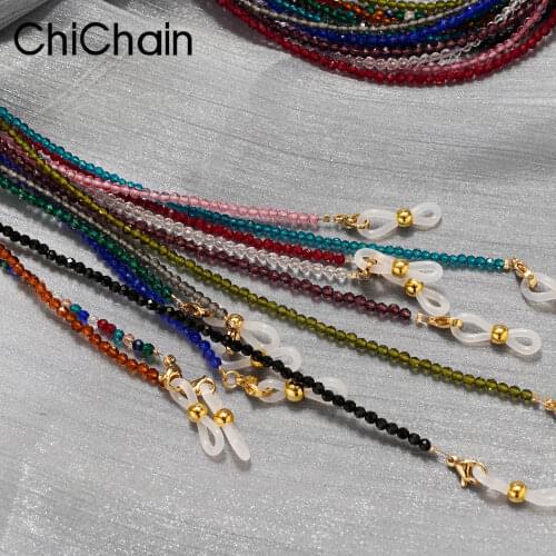 Handmade Crystal Beaded Eyeglass Chain Necklace for Women- Acrylic Beaded Sunglass Chain Eyewear Lanyard Around on The Neck