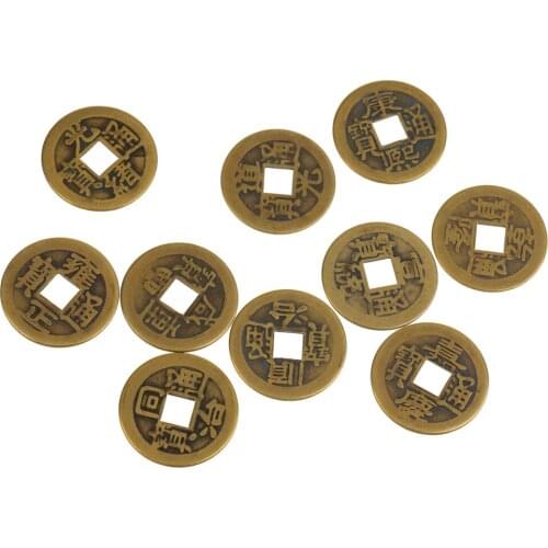 10 Pieces Ten Chinese Emperor Ancient Coins Feng Shui Coins 2.3cm Diameter I Ching Money Charm