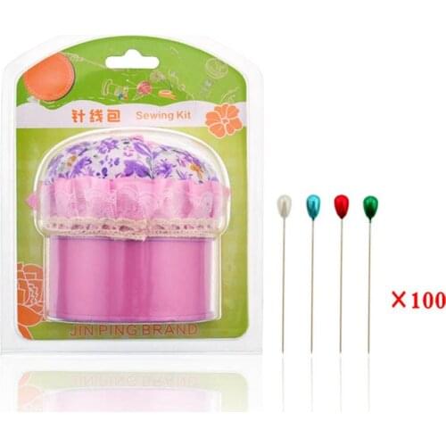 100Pcs/300pcs Extra Long Pearl Head Pin Straight Sewing Patchwork Needle Craft Accessories with Metal Box Wedding Dressmaking