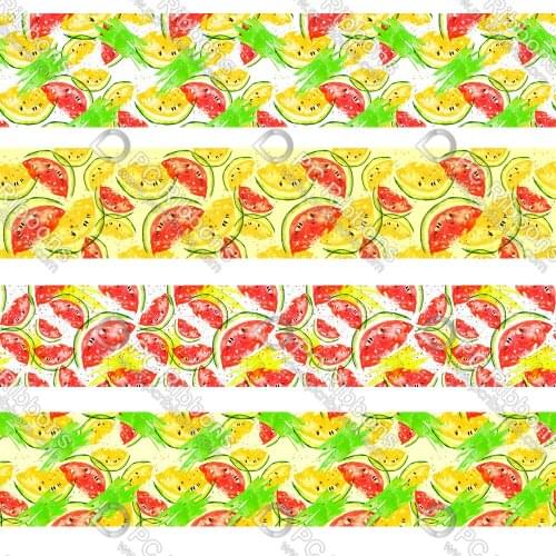 16-75MM Watercolor Watermelon Printed Grosgrain Polyester Ribbon 50 Yards Gift Wrapping Diy Bows Wedding Drections Ribbons