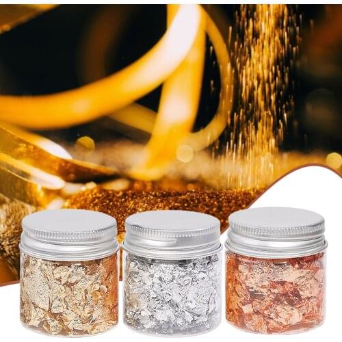 3pcs Gold Silver Tin Foil Nail Sticker Colorful Bronze 3D Flake Stickers Nail Art Metal Full Cover Nails Transfer Paper