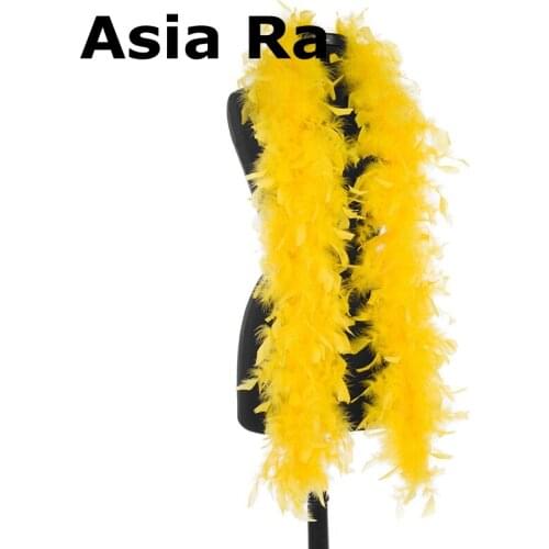 Gold Yellow 80g chicken Feather Strip Turkey Feather Boa for wedding birthday party wedding decorations clothing accessories 5pc