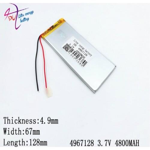 Liter energy battery Tablet PC battery capacity 4967128 3.7V 5065125 4800MAH Universal Li-ion battery for tablet pc 7 8 9 inch