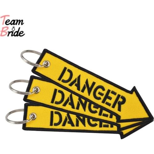 Remove Before Flight 3pcs/lot Fashion Key Chain Keychain for Motorcycles and Cars Key Tag Embroidery DANGER Key Fob OEM Keychain